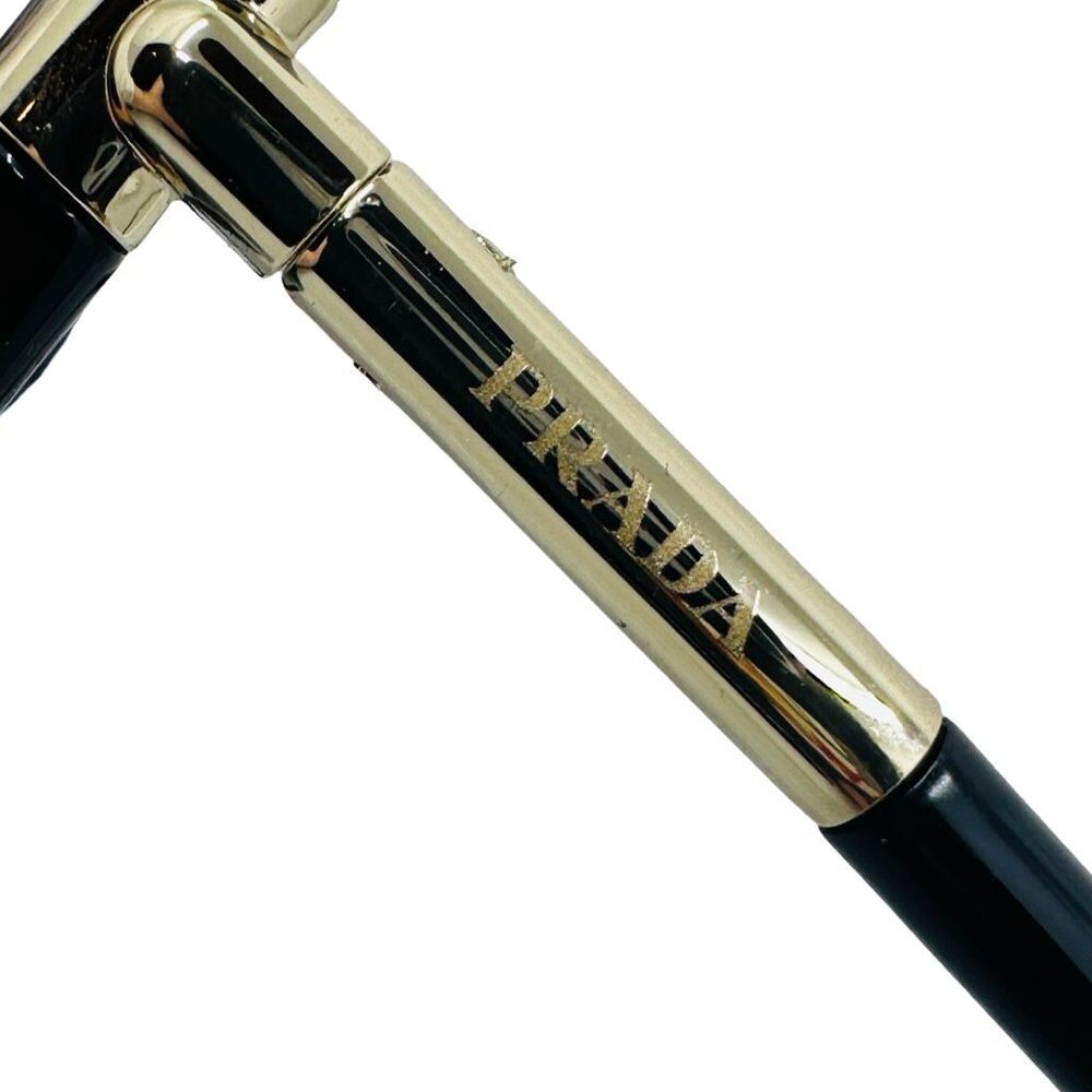 Prada SPR 09W 1AB-0A7 Black / Gold Tone Oversized Sunglasses 54-20-140 - Picture 8 of 9